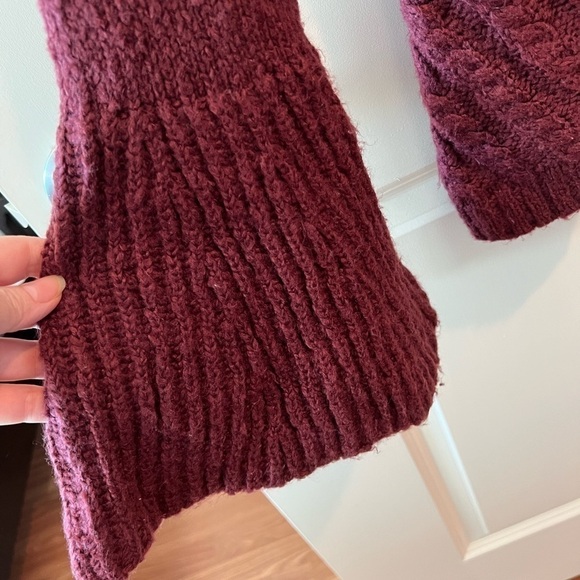 G.I.L.I. Got It Love It Cold Shoulder Burgundy Sweater with Bell Sleeves - Picture 9 of 16